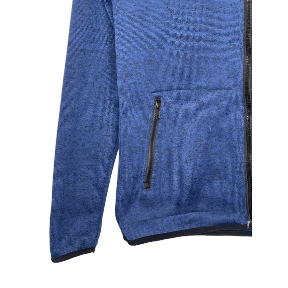 Flag & Anthem Men Jacket Quilted Fleece Colorblock Zip Up Front Pockets Small - Picture 4 of 9